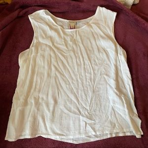 White gauzy tank top